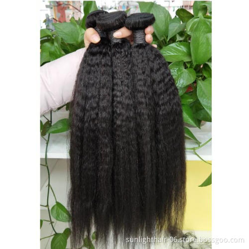 Cheap price Free sample high quality real human hair yaki bundles with closure mink virgin brazilian silky kinky straight hair